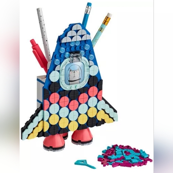 LEGO® DOTS Space Ship Pencil Holder 41936 [New Toy] Brick Rocket Kids Retired - Picture 2 of 7